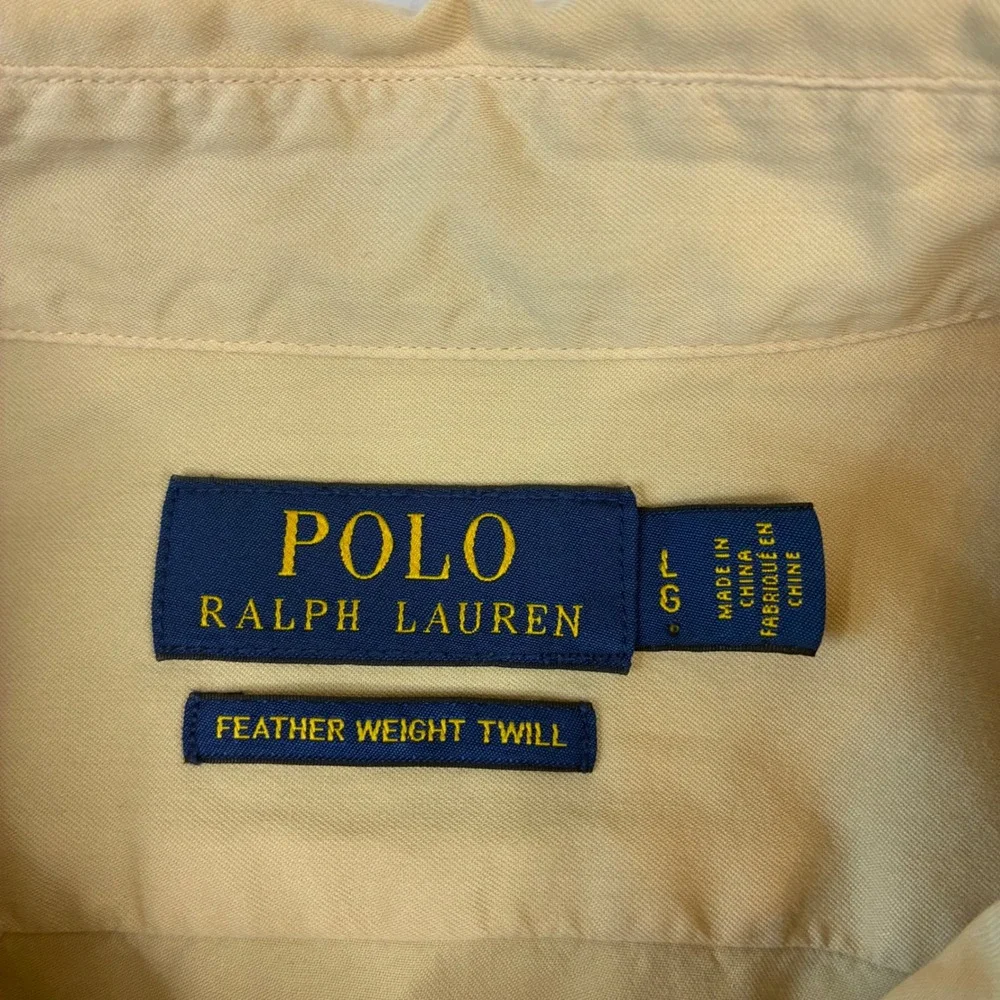 Polo Ralph Lauren Shirt Mens L Tan Khaki Featherweight Twill Epaulette Safari